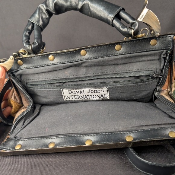 Vintage David Jones International Patchwork Leather Frame Bag & Coin Purse - Picture 2 of 11